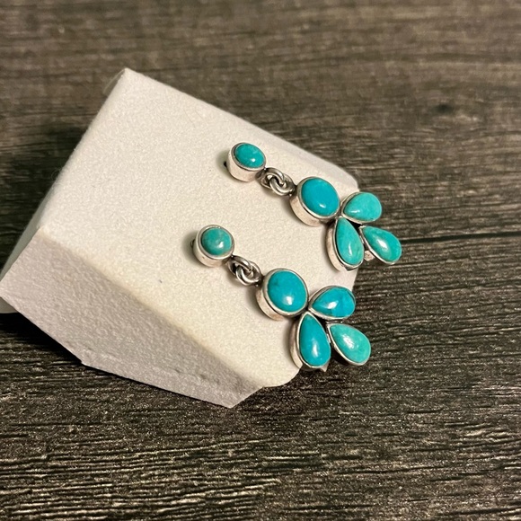 Vintage Sterling Silver and Turquoise Dangle Earrings